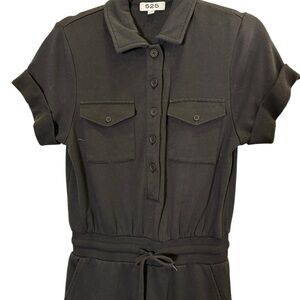 525 America Women’s Black Terry Knit Jumpsuit Sz XS